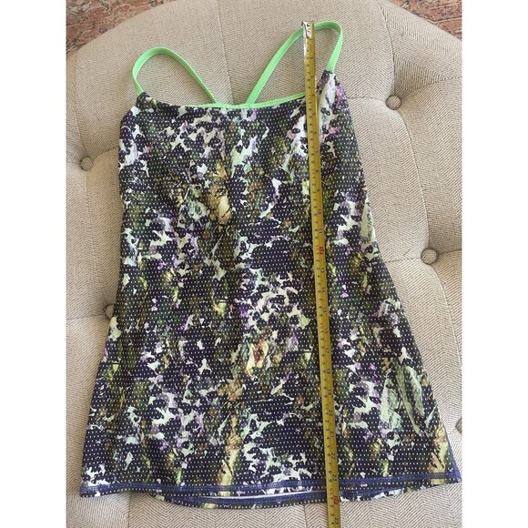 LULULEMON Dancing Warrior Tank Top Power Bra Women’s Size 6 Athletic Gym Floral - Picture 6 of 13